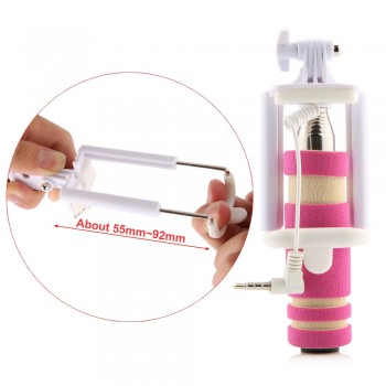 Handheld Mini Folding Mobile Phone Wired self Selfie Sticks For iphone Samsung Built-in Shutter Camera Extendable Monopod Tripod