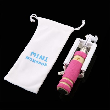 Handheld Mini Folding Mobile Phone Wired self Selfie Sticks For iphone Samsung Built-in Shutter Camera Extendable Monopod Tripod