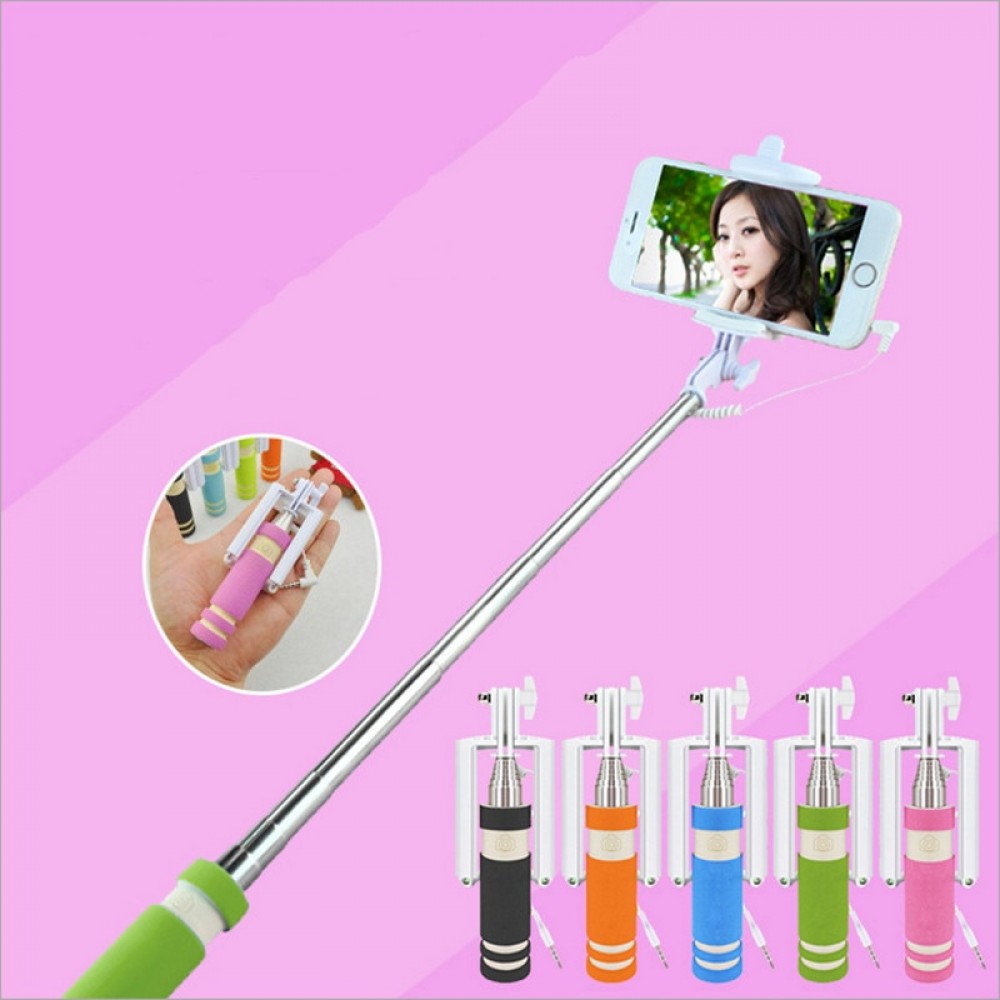 Universal Super Mini Wired Selfie Stick For iPhone Samsung Huawei Sony HTC Xiaomi Foldable Stick Tripod Monopod Phone Holder