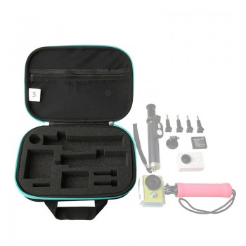 brave heart Carrying Case EVA Box Storage Bag + selfie stick monopod for Xiaomi Yi 4k 2 xiaoyi Sport Action Camera Accessories