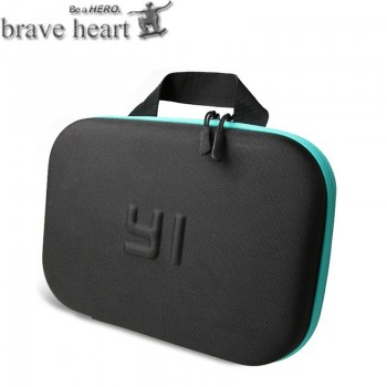 brave heart Carrying Case EVA Box Storage Bag + selfie stick monopod for Xiaomi Yi 4k 2 xiaoyi Sport Action Camera Accessories