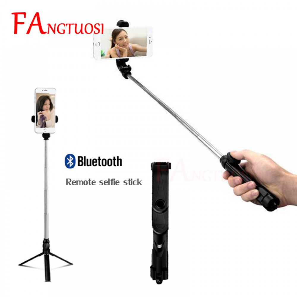 FANGTUOS 3 in 1 Wireless Bluetooth Selfie Stick For iPhone 8 X 7 6s Mini Shutter Remote Monopod Extendable Universal Tripod