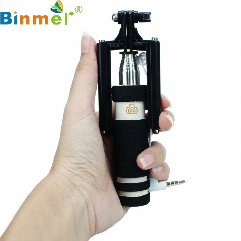Binmer New 14-60cm Mini Extendable Sponge Handheld Fold Self-portrait Selfie Stick Holder Monopod For Smartphone Drop Ship
