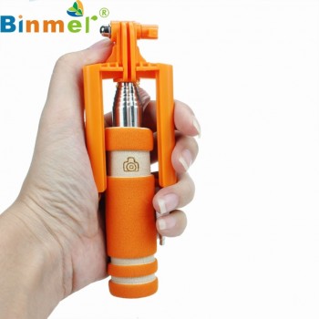 Binmer New 14-60cm Mini Extendable Sponge Handheld Fold Self-portrait Selfie Stick Holder Monopod For Smartphone Drop Ship
