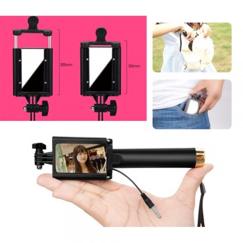 Perche Pau De Self Palo Selfie Stick For Android iPhone Samsung Universal With Mirror Button Mobile Monopod Selfipalka Monopad