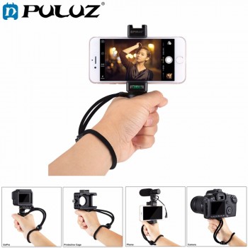 PULUZ F-Mount Smartphone Grip Handle Rig with Wrist Strap, Tripod Mount Adapter amp; Cold Shoe Mount for Led Video Light and Microp