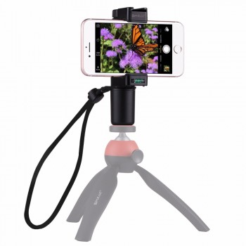 PULUZ F-Mount Smartphone Grip Handle Rig with Wrist Strap, Tripod Mount Adapter amp; Cold Shoe Mount for Led Video Light and Microp