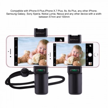 PULUZ F-Mount Smartphone Grip Handle Rig with Wrist Strap, Tripod Mount Adapter amp; Cold Shoe Mount for Led Video Light and Microp