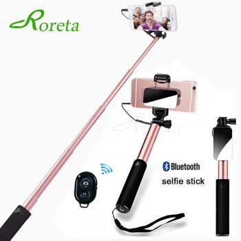 phone Selfie Stick Monopod With mirror Wireless Bluetooth remote control Universal Foldable Tripod For iPhone 6 samsung Selfie