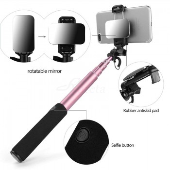phone Selfie Stick Monopod With mirror Wireless Bluetooth remote control Universal Foldable Tripod For iPhone 6 samsung Selfie