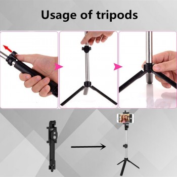 FGHGF T1 Bluetooth Remote Selfie Stick Extendable Mini Monopod Tripod Universal Pau De Palo selfie stick For iphone 6 7 8