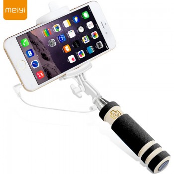 meiyi S1 Extendable Wired Self Selfie Stick Monopod Cable Holder for iPhone 6s 6 5s 5 se for Android Phone 4.2.2 Above
