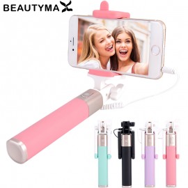 Extendable Selfie Stick Wired Selfie Stick Palo Selfie Handheld Monopod for iphone 6 6s plus 5s 4 for Samsung Note 8 s8 plus s7