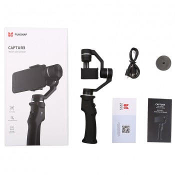 Funsnap Capture 3 Axis Handheld Gimbal Stabilizer For Smartphone mobile phone iphone GoPro 7 6 5 sjcam EKEN Yi Action camera