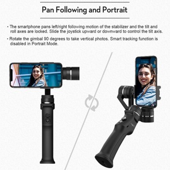 Smartphone Handheld Gimbal 3-Axis Stabilizer Face Tracking Selfie Stick for iPhone Huawei P20 Samsung S9 GoPro 7 Action Cameras