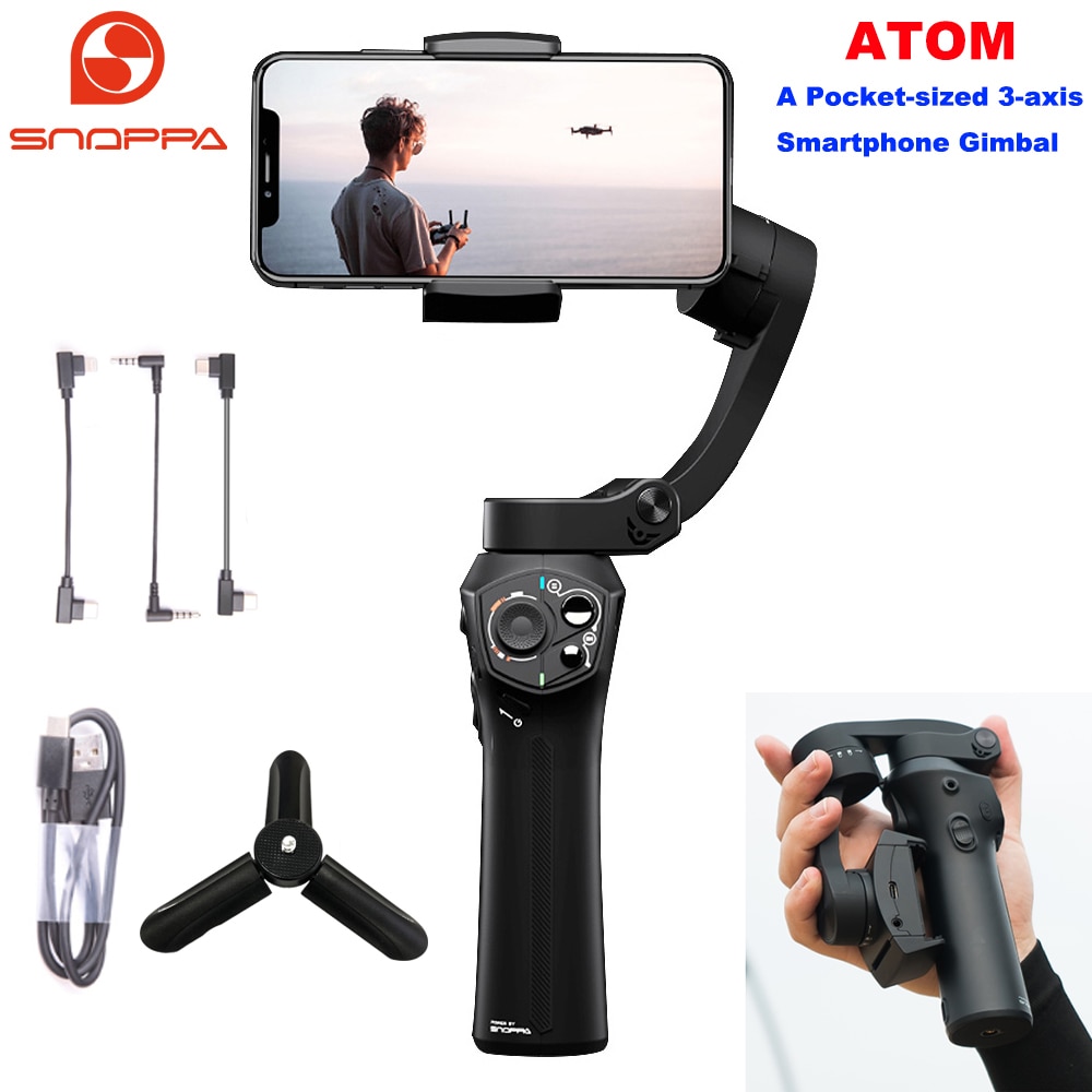 Snoppa Atom 3-Axis Foldable Pocket-Sized Handheld Gimbal Stabilizer for iPhone Smartphone GoPro amp; Wireless Charging PK Smooth 4