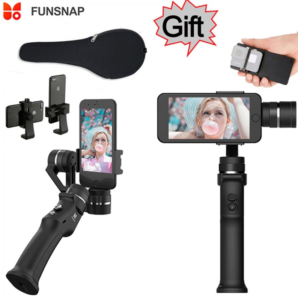 Funsnap Capture 3-axis Phone Handle Gimbal Stabilizer steadicam for Smartphone iPhone X 8 VS Zhiyun Smooth 4 Feiyu Vimble 2