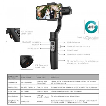 Hohem iSteady Pro/Mobile Handheld Gimbal Stabilizer Built-in Battery for GoPro Hero 7/6/5/4 for Sony RX0/SJCAM/YI Action Camera