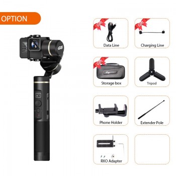 FeiyuTech G6 Gimbal Feiyu Action Camera Update Version of G5 Wifi + Blue Tooth OLED Screen Elevation Angle for Hero 7 6 5 4 RX0