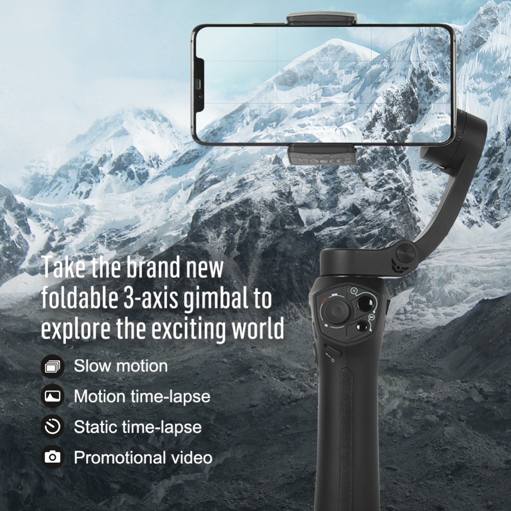 Snoppa Atom 3-Axis Foldable Pocket Sized Handheld Gimbal Stabilizer for iPhone Smartphone GoPro amp; Wireless Charging PK Smooth 4