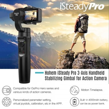 Hohem iSteady Pro 3-Axis Handheld Gimbal Stabilizer Built-in 4000mAh Battery for GoPro Hero 7 6/5/4/3 for Sony RX0 for SJCAM