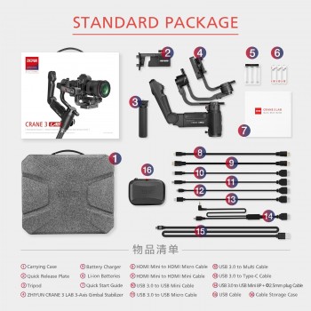 DHL Zhiyun Crane 3 LAB 3-axis Handheld Gimbal DSLR Camera stabilizer for Sony A7M3 A7R3 Canon 6D 5D Panasonic GH4 GH5 Nikon D850