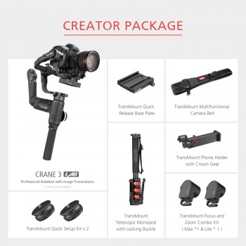 DHL Zhiyun Crane 3 LAB 3-axis Handheld Gimbal DSLR Camera stabilizer for Sony A7M3 A7R3 Canon 6D 5D Panasonic GH4 GH5 Nikon D850