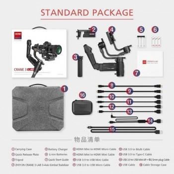 ZHIYUN Crane 3 LAB 3-Axis Wireless Camera Stabilizer ViaTouch Control Handheld Gimbal for DSLR vs DJI Ronin S MOZA AIR 2 Weebill