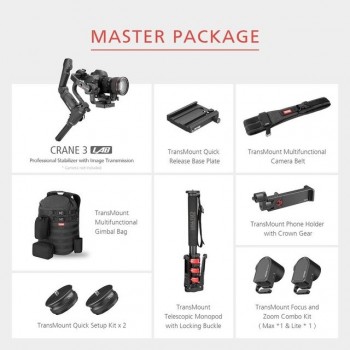 ZHIYUN Crane 3 LAB 3-Axis Wireless Camera Stabilizer ViaTouch Control Handheld Gimbal for DSLR vs DJI Ronin S MOZA AIR 2 Weebill