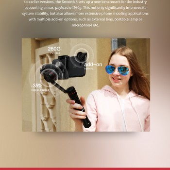 Zhiyun Smooth 3 Aluminum 3-Axis Handheld Smartphone Gimbal Stabilizer for iPhone XS Max X 8Plus 8 7Plus 7 6 Samsung S9+ S9 S8 S7