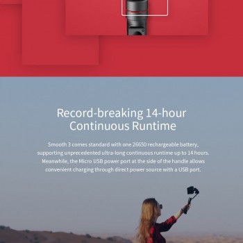 Zhiyun Smooth 3 Aluminum 3-Axis Handheld Smartphone Gimbal Stabilizer for iPhone XS Max X 8Plus 8 7Plus 7 6 Samsung S9+ S9 S8 S7