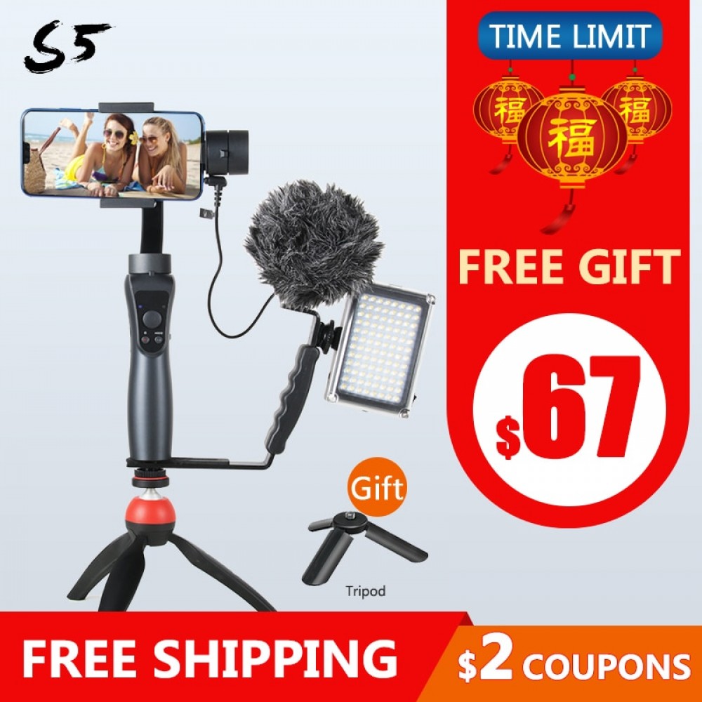 Cheapest Smooth 3-Axis Handheld Gimbal Portable Stabilizer for iPhone 8 X Xiaomi Samsung S9 S8 S7 Smartphone Gopro Action Camera