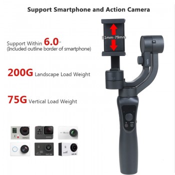 Cheapest Smooth 3-Axis Handheld Gimbal Portable Stabilizer for iPhone 8 X Xiaomi Samsung S9 S8 S7 Smartphone Gopro Action Camera