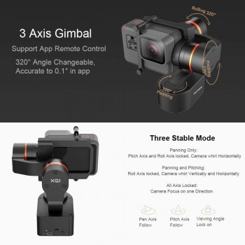 Hohem XG1 3-axis Wearable Gimbal Stabilizer APP Bluetooth Cantrol Compatible GoPro Hero 6 5 4 3 Yi CAM SJCAM Action Camera