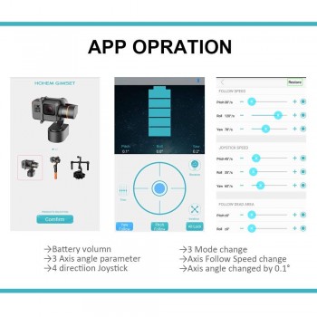 Hohem XG1 3-axis Wearable Gimbal Stabilizer APP Bluetooth Cantrol Compatible GoPro Hero 6 5 4 3 Yi CAM SJCAM Action Camera