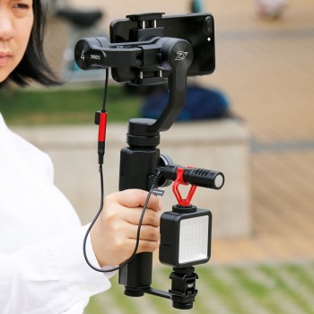 Ulanzi Video Shooting Setup BOYA BY-MM1 Microphone Ulanzi Light Mic Mount PT-03 for Gimbal Zhiyun Smooth 4 Q Feiyu Vimble 2 Osmo