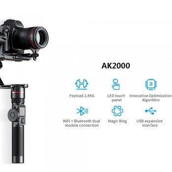 FeiyuTech AK2000 AK4000 3-Axis Camera Stabilizer Handhel Gimbal for Sony Canon 5D Panasonic GH5 Nikon 2.8 kg 4KG Payload Phone