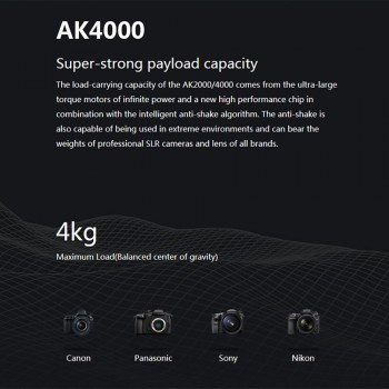 FeiyuTech AK2000 AK4000 3-Axis Camera Stabilizer Handhel Gimbal for Sony Canon 5D Panasonic GH5 Nikon 2.8 kg 4KG Payload Phone