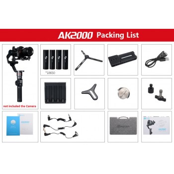 FeiyuTech AK2000 AK4000 3-Axis Camera Stabilizer Handhel Gimbal for Sony Canon 5D Panasonic GH5 Nikon 2.8 kg 4KG Payload Phone
