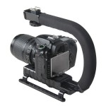 C Shaped Holder Grip Video Handheld Gimbal Stabilizer for DSLR Nikon Canon Sony Camera and Light Portable Steadicam