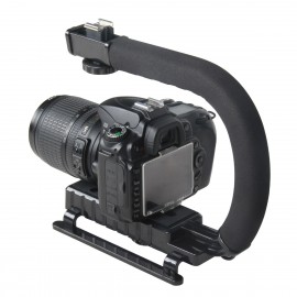 C Shaped Holder Grip Video Handheld Gimbal Stabilizer for DSLR Nikon Canon Sony Camera and Light Portable Steadicam