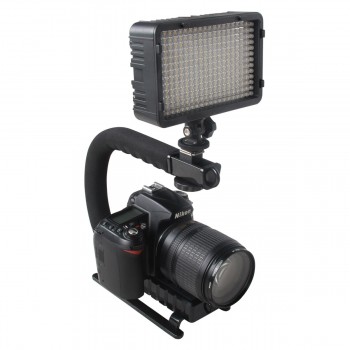 C Shaped Holder Grip Video Handheld Gimbal Stabilizer for DSLR Nikon Canon Sony Camera and Light Portable Steadicam