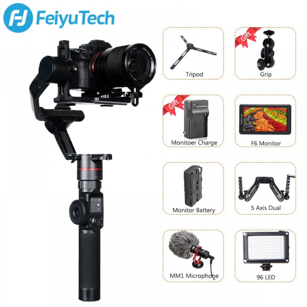 FeiyuTech Feiyu AK2000 3-Axis Camera Stabilizer Gimbal for Sony Canon 5D Panasonic GH5 Nikon 2.8 kg Payload