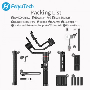 FeiyuTech AK4000 3-Axis Handheld Gimbal Stabilizer 3 Axes Estabilizador de camara for dslr Canon 5D Panasonic Nikon D850 SONY