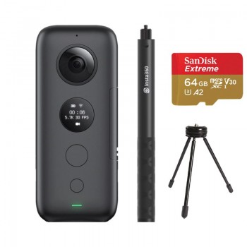 Insta360 ONE X Action Camera VR 360 Panoramic Camera For iPhone and Android 5.7K Video 18MP Photo Invisible Selfie Stick