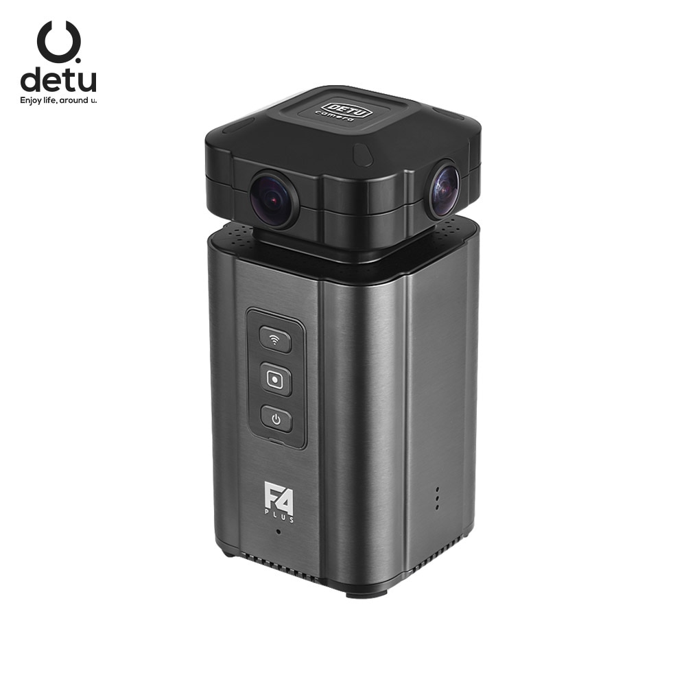 2018 Detu F4 Plus Professional 4 Lenses VR 360 Degrees Camera F2.2 Aperture 8K Panoramic Photo Video Shooting Real-time Panorama