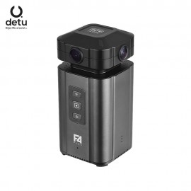2018 Detu F4 Plus Professional 4 Lenses VR 360 Degrees Camera F2.2 Aperture 8K Panoramic Photo Video Shooting Real-time Panorama