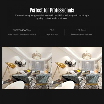 2018 Detu F4 Plus Professional 4 Lenses VR 360 Degrees Camera F2.2 Aperture 8K Panoramic Photo Video Shooting Real-time Panorama