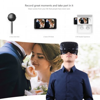 Insta360 Air 3K HD 360 Camera Dual Lens Panoramic Camera Compact Mini VR Camera For Samsung OPPO Huawei LG Andriod Smartphone