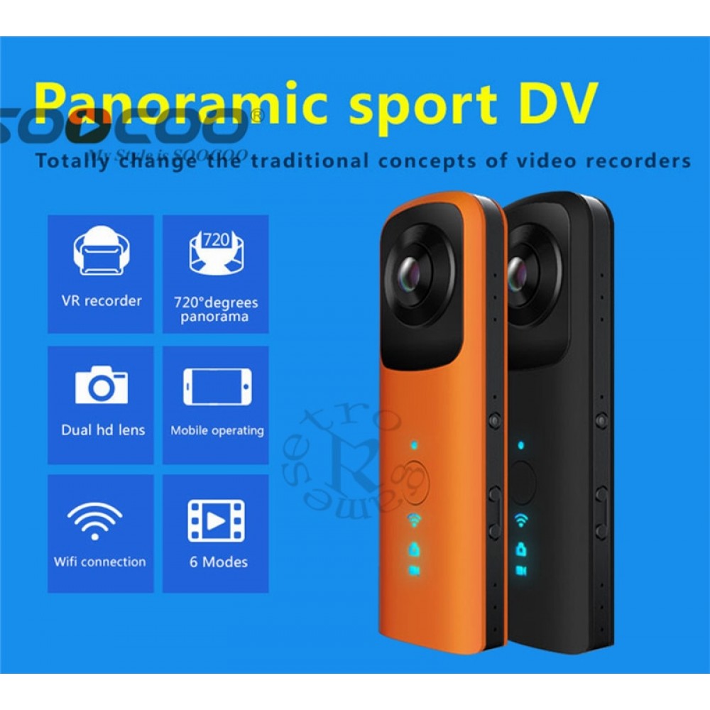 DHL HB720 Handheld Dual-lens Panoramic Outdoor Sports Camera VR HD 4K Camera Built-in WIFI AP Contact Phone